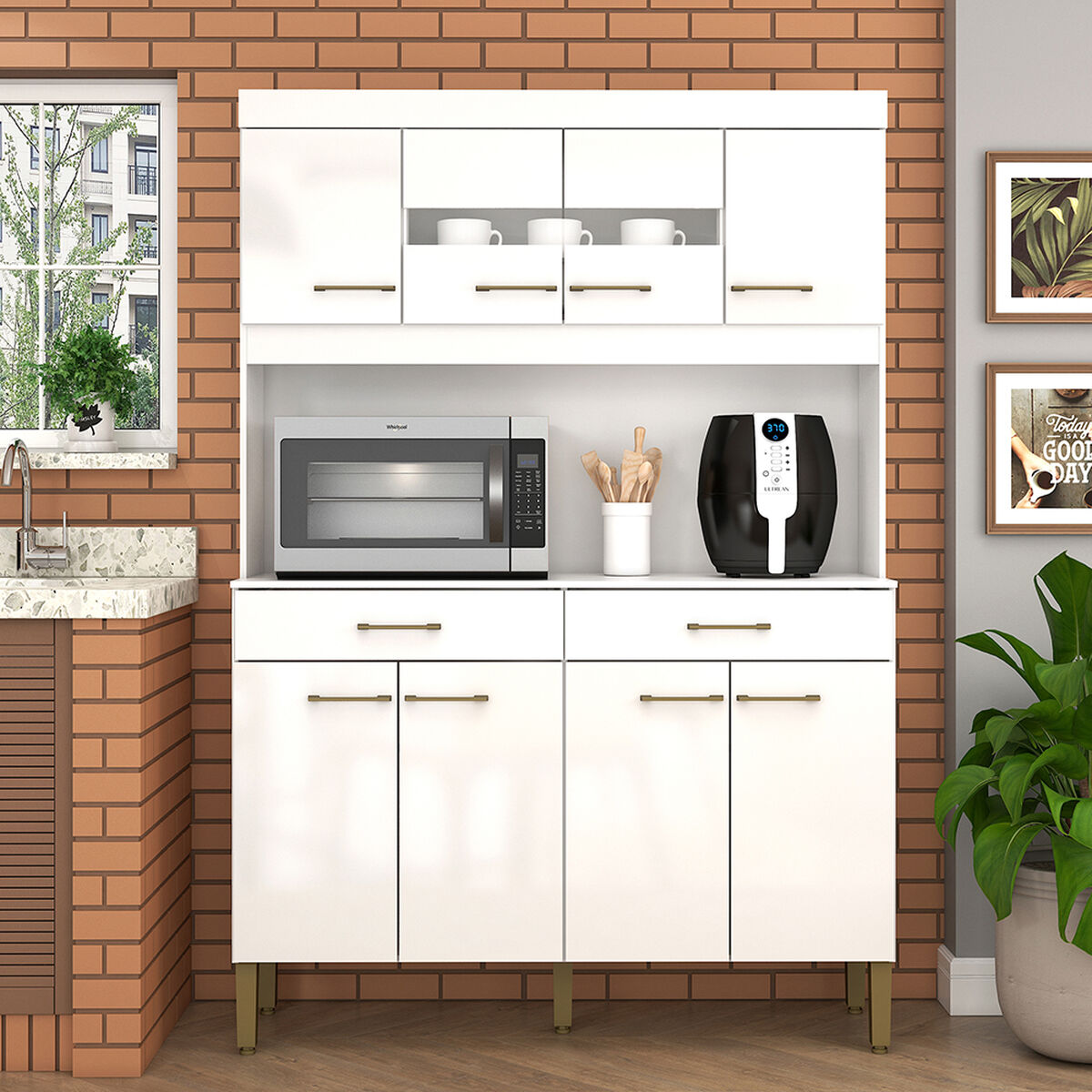 Kit Cocina Vekkahome Laura 8 Puertas Blanco