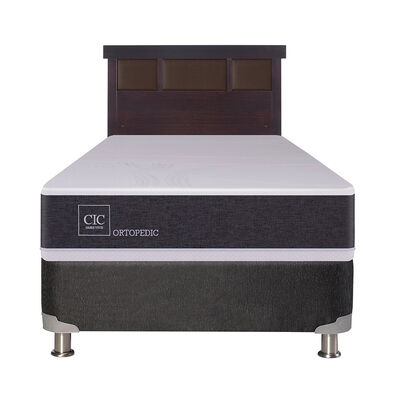 Box Spring CIC 1 Plaza New Ortopedic + Respaldo New Dublin