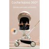 Coche de Paseo 360° 3 En 1 Reclinable Lubabycas Negro