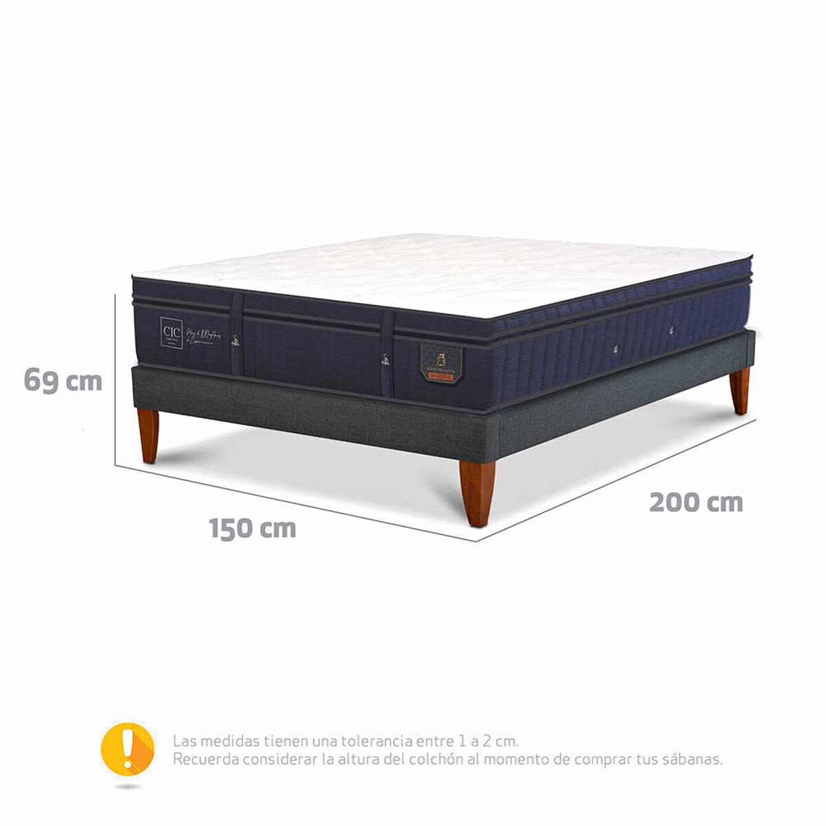 Cama Europea CIC 2 Plazas S&uacute;per Premium