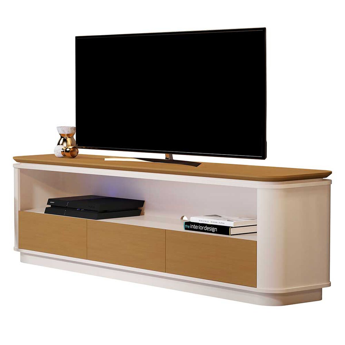 Rack TV Vekkahome Gem Hasta 60" Blanco