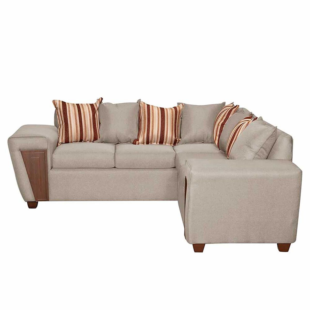 Sofá Seccional Ruzam Mobel Creta 5 Cuerpos Lino Beige