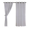 Set Cortinas Mashini Jaquard Argolla Silueta Café 140 x 220 cm