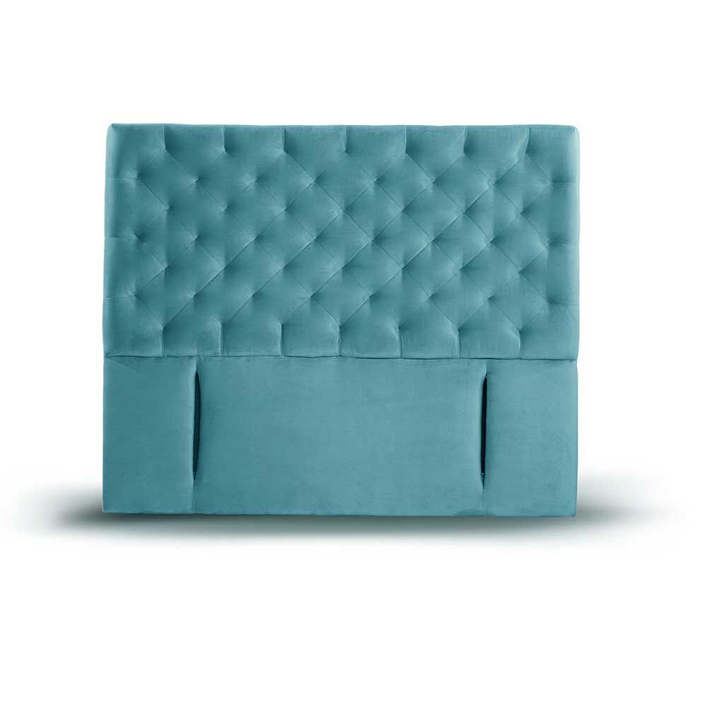 Respaldo Latam Home King Brescia Tela Velvet Turquesa