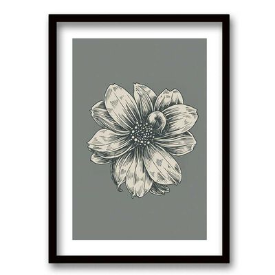 Cuadro Decorativo Retela Flower Gray 70 x 50 cm