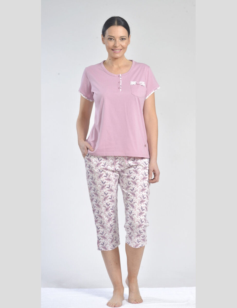 Pijama Algodón con Capri Tallas Grandes Mon Amour
