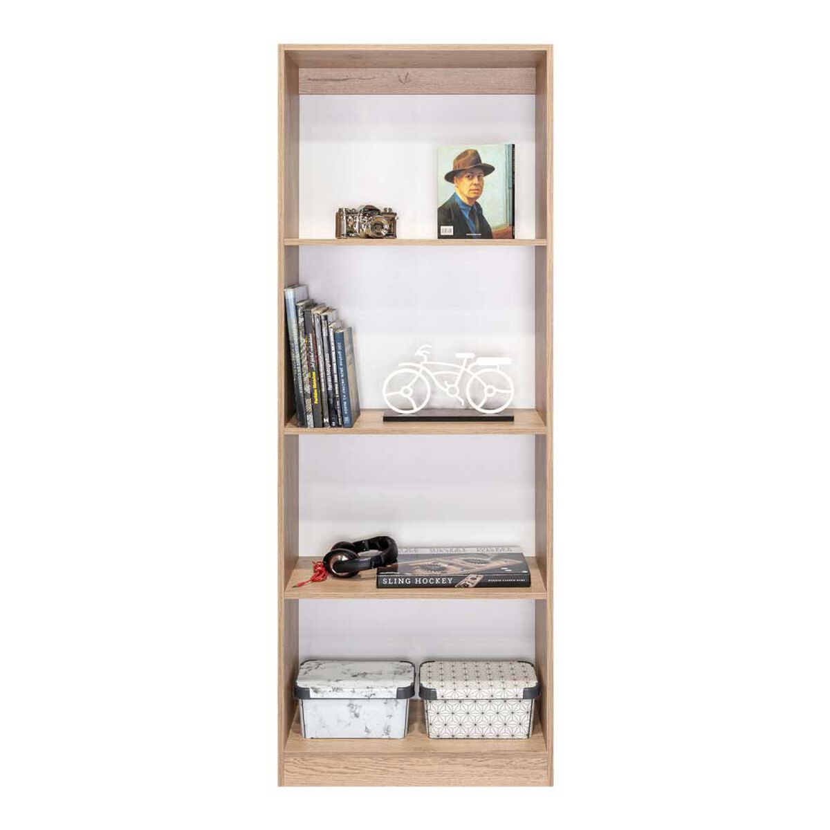 Estante TuHome Home E1 Macadamia Cart&oacute;n Blanco