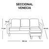 Sofá Seccional Intercambiable Latam Home Venecia 3 Cuerpos Beige