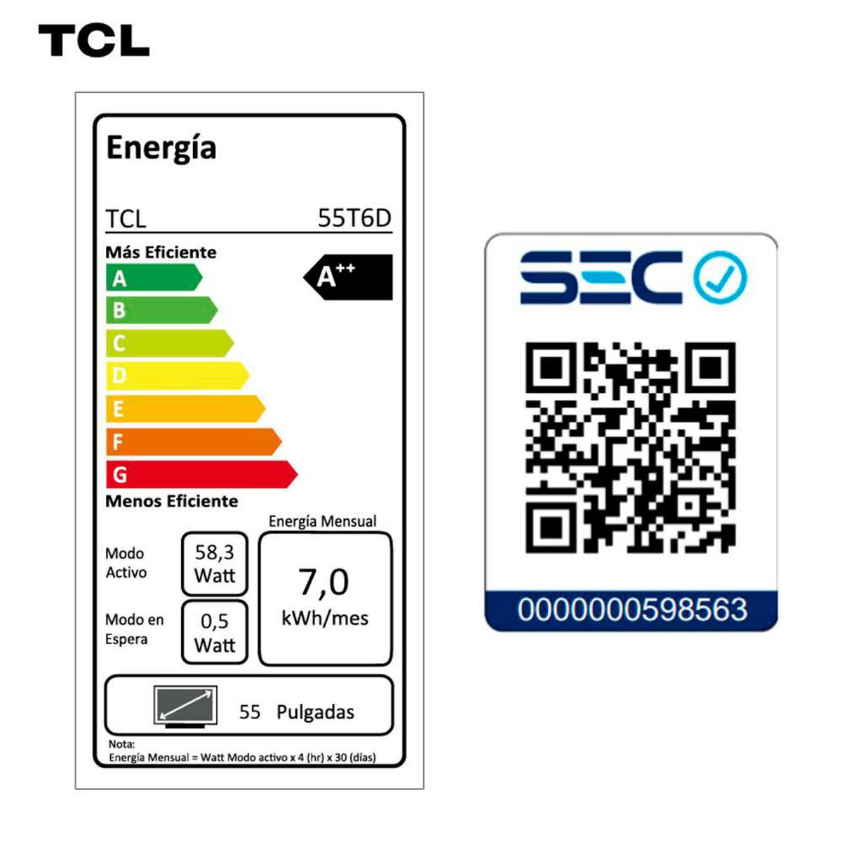 Smart TV QLED 55" TCL 4K  Google TV 55T6D