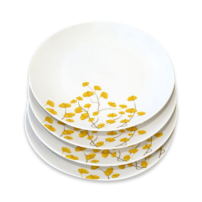 Imagen 2 del producto Set Platos Base Doral Flor 4 Piezas Amarillo