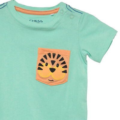 Imagen 2 del producto Polera Manga Corta Chess Baby Calipso, Celeste, Grafito, Naranjo