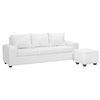 Juego de Living Innovamuebles Kahlo Sofá 3 Cuerpos + Dos Pouf 1 Cuerpo Blanco