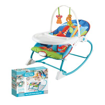 Mecedora Silla de Comer 2 en 1 Vibración Azul LuBabycas