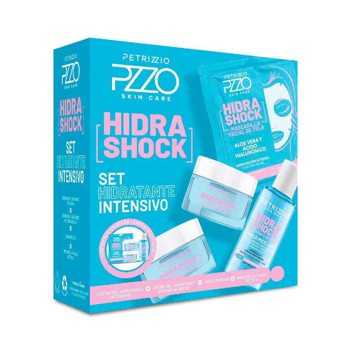 Cuatripack Petrizzio Crema Facial Hidrashock Intensivo + Mascarilla