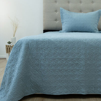 Quilt Doral 1,5 Plazas Lumi Velvety Azul