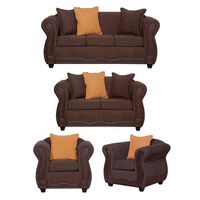 Juego de Living Black Factory Barcelona 7 Cuerpos Café