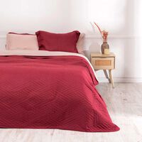 Set Quilt + Juego de Sábanas Mashini King Liso Rojo