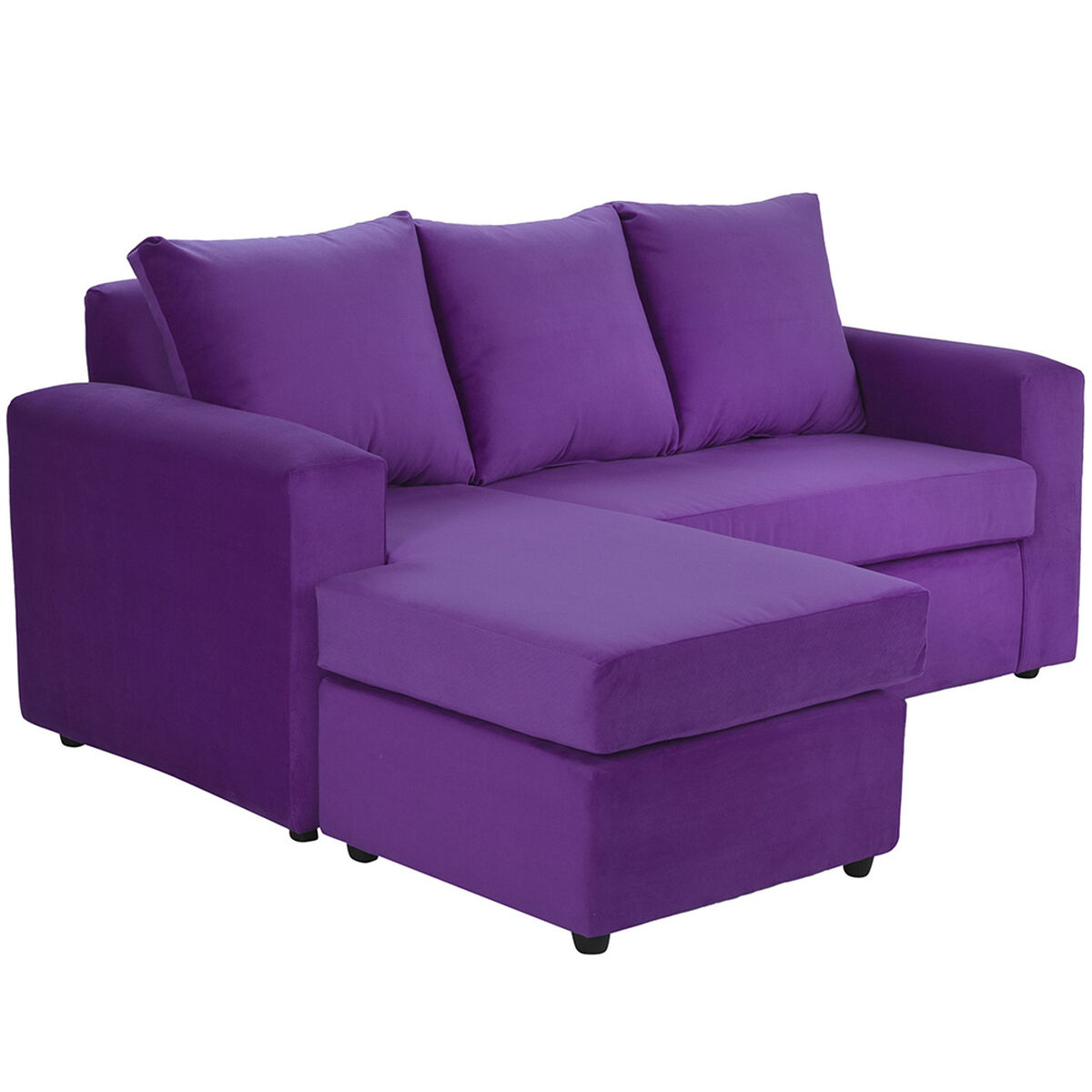 Sofá Seccional Bodevir BI-L 3 Cuerpos Morado