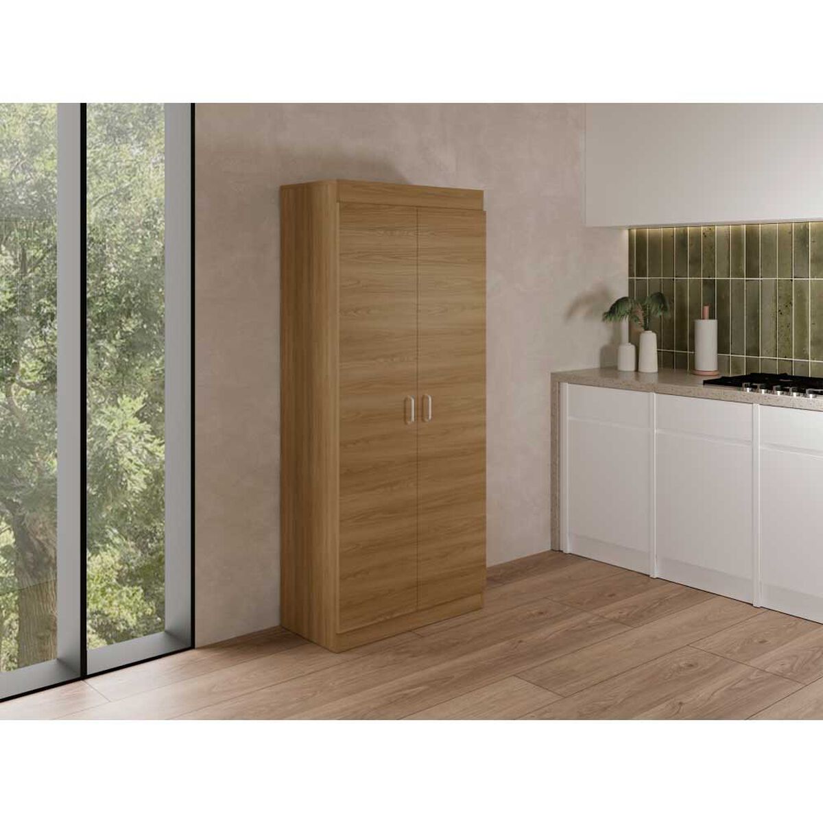 Despensa TuHome Varese 2 Puertas Blanco Fresno Europeo