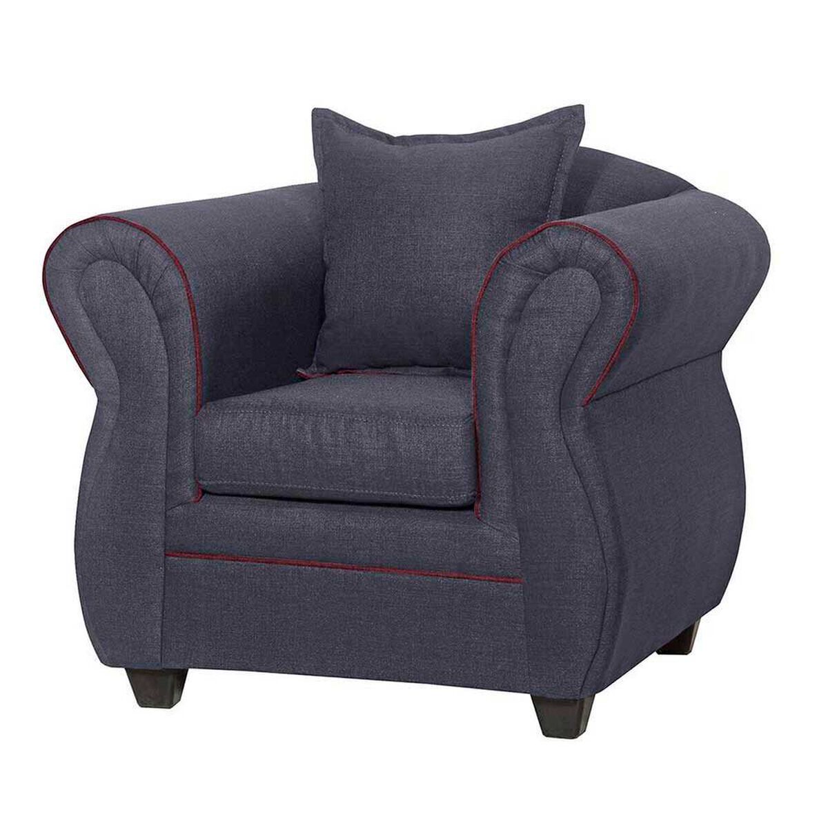 Juego de Living Black Factory Emili Sof&aacute; 3 Cuerpos + Dos Sillones 1 Cuerpo Marengo