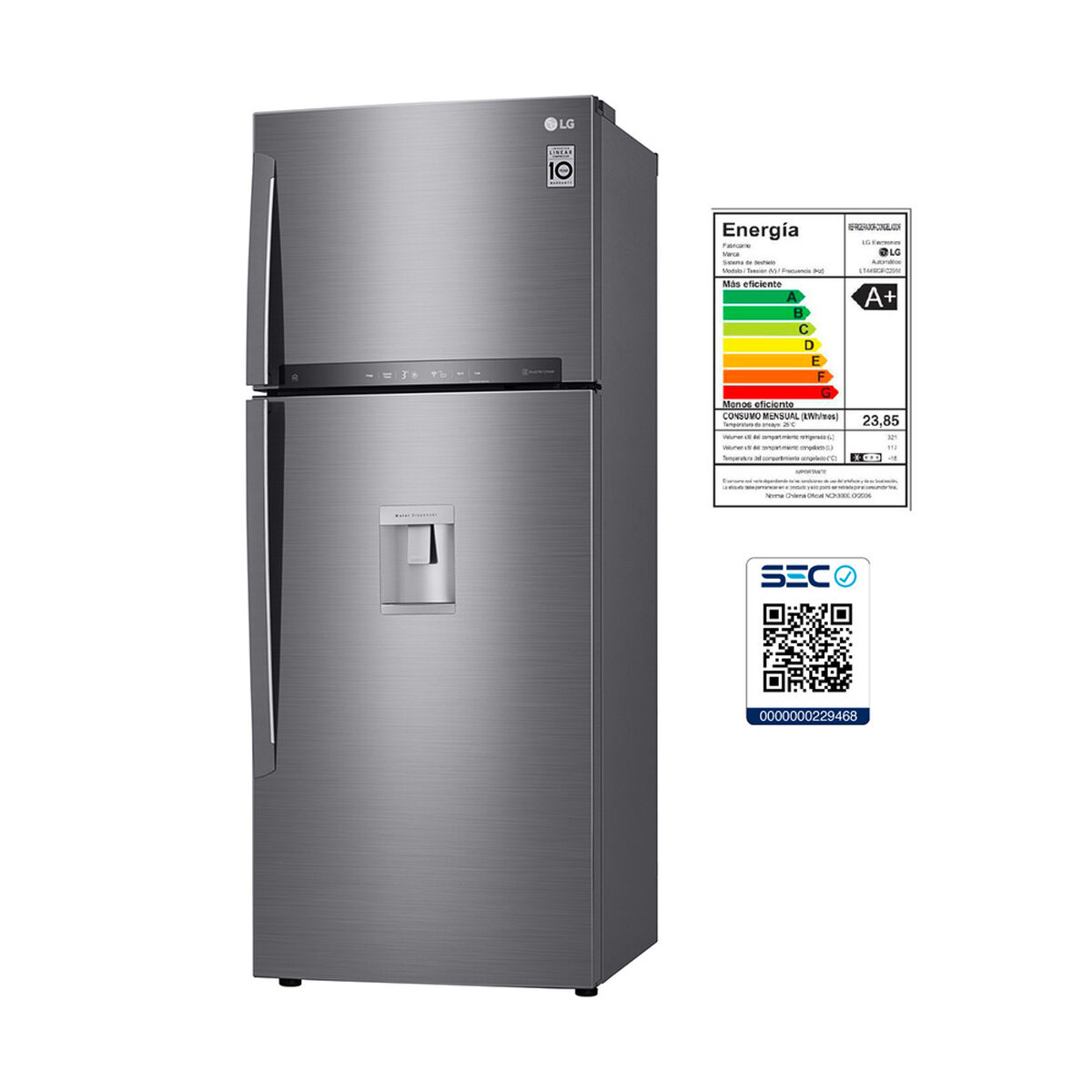 Refrigerador No Frost LG LT44SGP 424 lts.