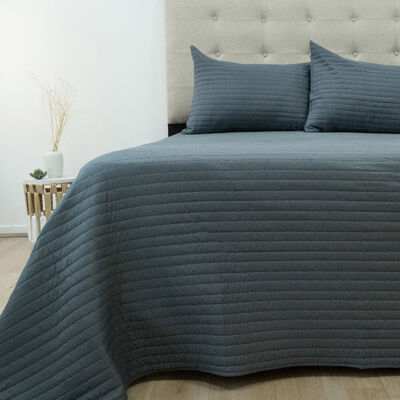 Quilt Doral 2 Plazas Lumi Marne Gris Oscuro