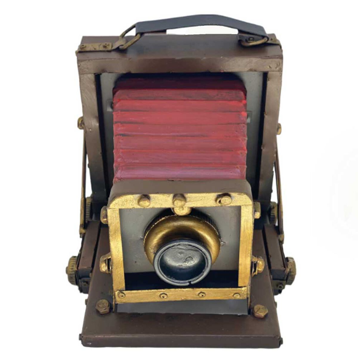 Cámara Decorativa Metal Vgo Foto Vintage Cámara 19 x 17 cm Rojo