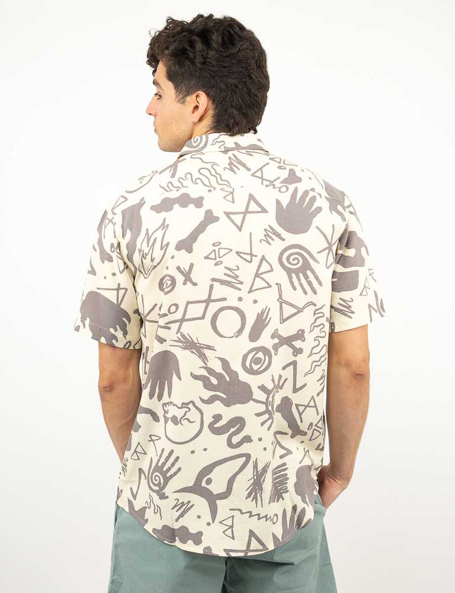 Camisa Estampada Manga Corta Hombre Icono