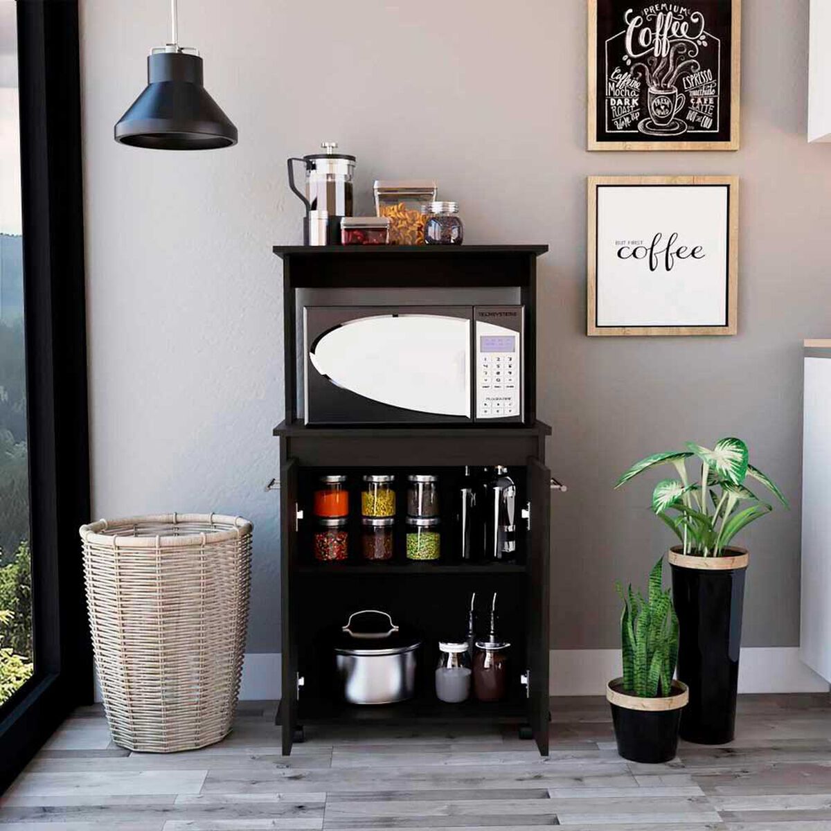 Mueble para Microondas TuHome Manchester Wengue 2 Puertas