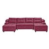 Sofá Seccional Innovamuebles Le Mans Doble Chaise 4 Cuerpos Burdeo