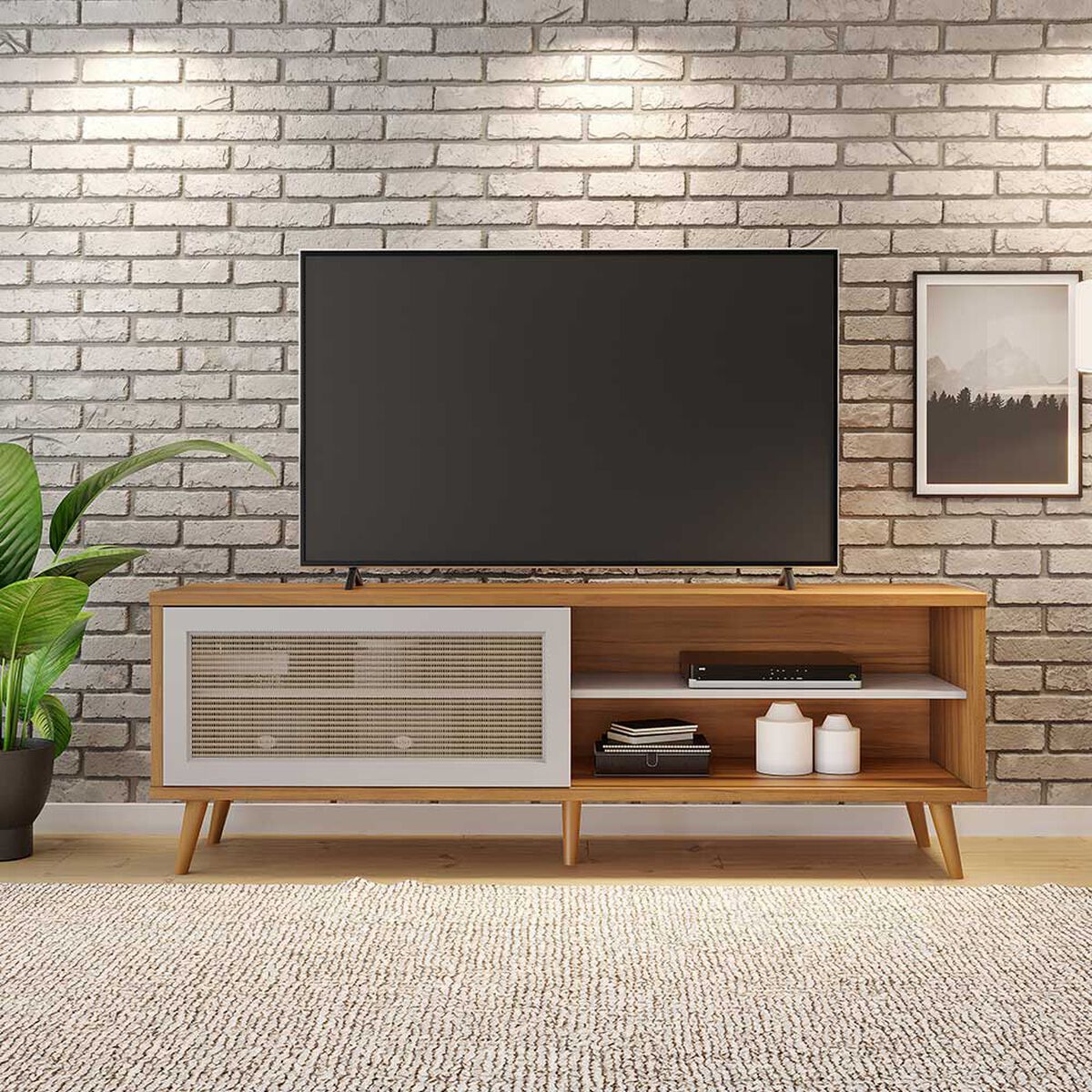 Rack TV Home Mobili Iris Hasta 60" Café