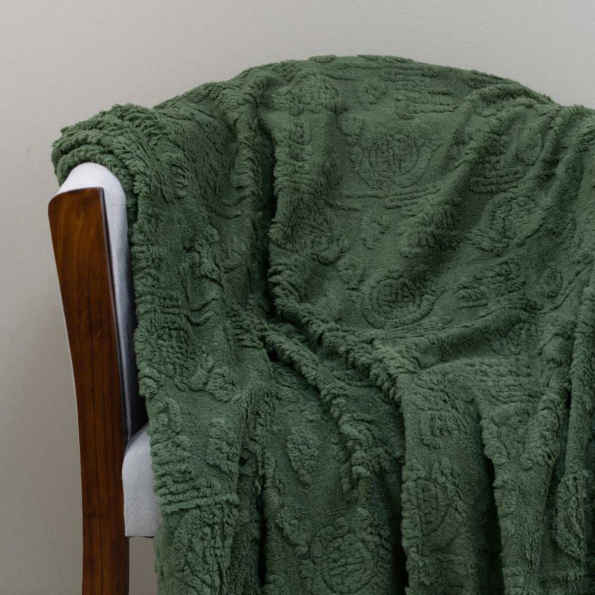 Manta Doral Chiporro Jacquard 127x152 cm Verde Olivo