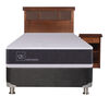 Box Spring CIC 1 Plaza New Ortopedic + Respaldo + Velador New Dublin