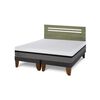 Cama Europea CIC Base Dividida 2 Plazas Balance + Respaldo Munich Olivo