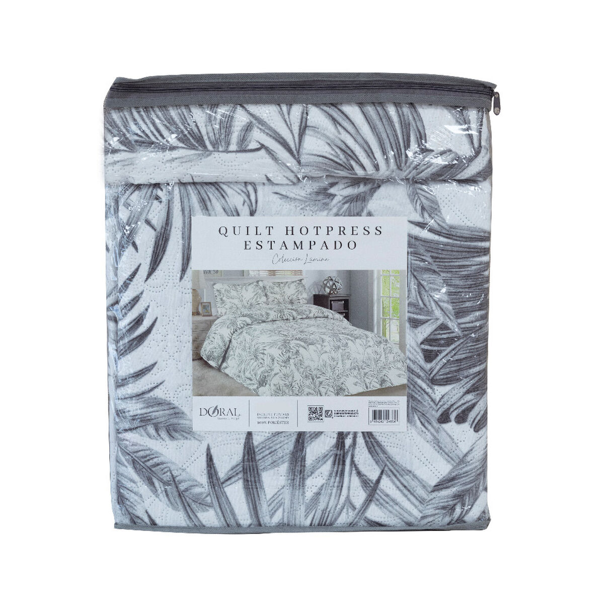 Quilt Doral Hotpress Estampado 1,5 Plazas Bot&aacute;nico