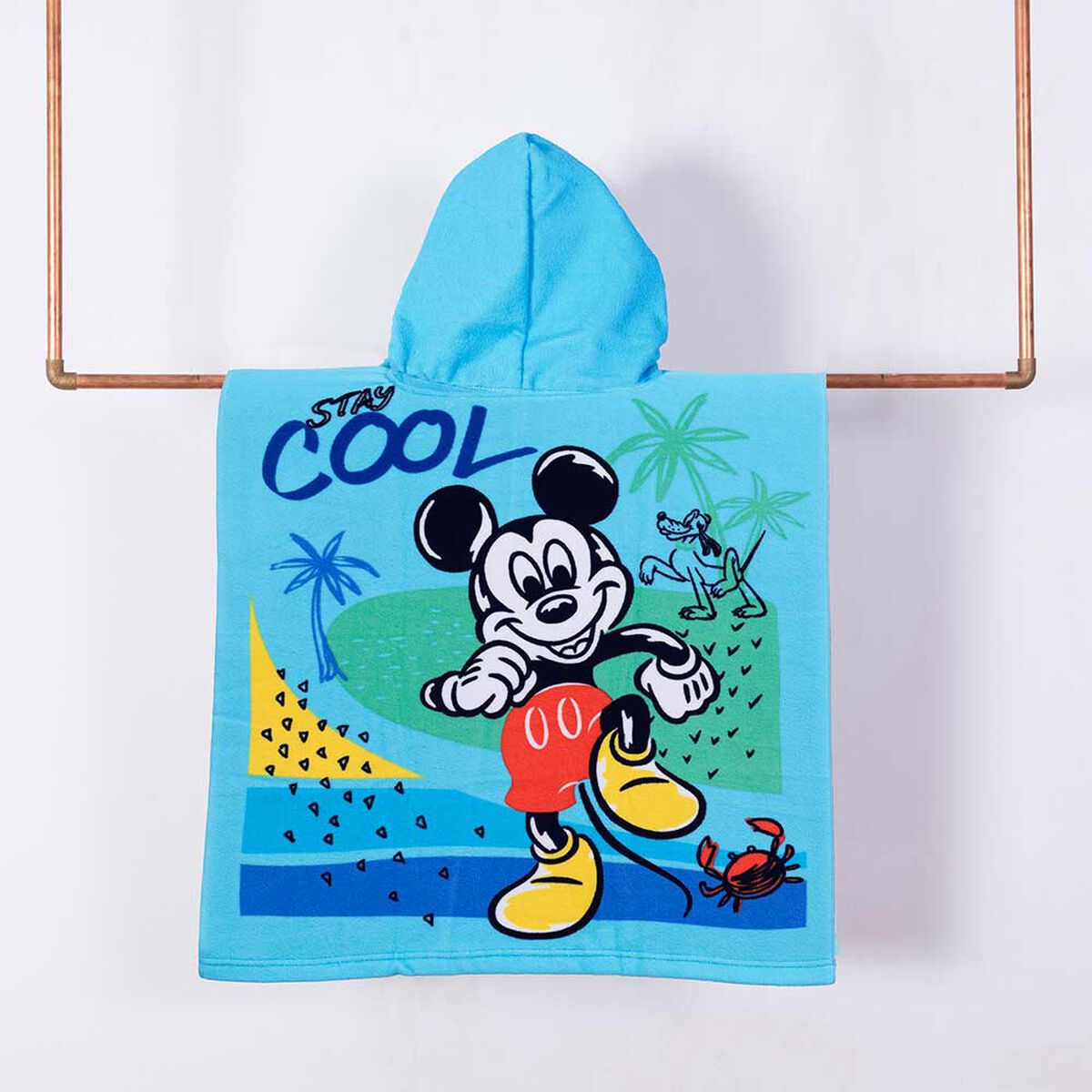 Toalla de Playa con Capucha Infantil Disney Making Mickey 60 x 120 cm