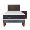 Cama Europea CIC 1,5 Plazas Ortopedic + Respaldo + Velador