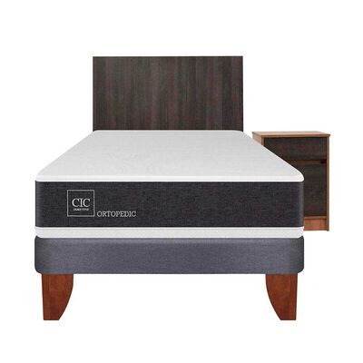 Imagen 1 del producto Cama Europea CIC 1,5 Plazas Ortopedic + Respaldo + Velador