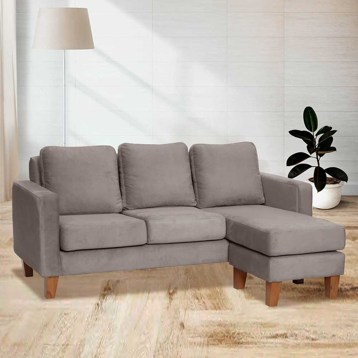 Sofá Seccional Intercambiable Latam Home Venecia 3 Cuerpos Gris