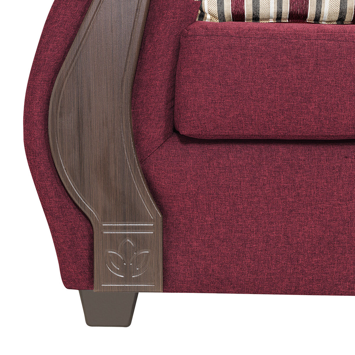 Juego de Living Innovamuebles New Bugambilia Sofá 3 Cuerpos + Dos Sillones 1 Cuerpo Burdeo