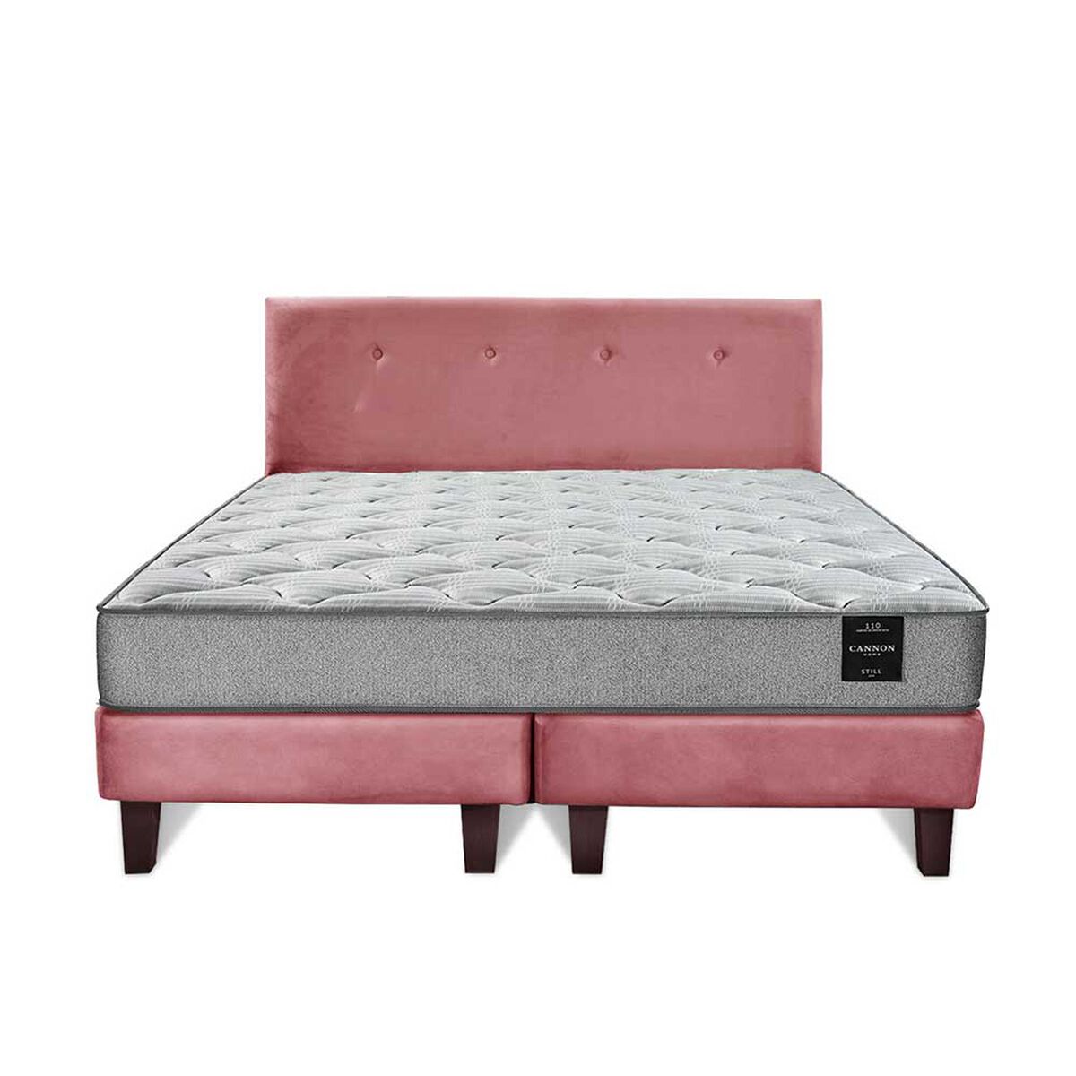 Cama Europea Latam Home 2 Plazas Cannon Palo Rosa + Set de sábanas