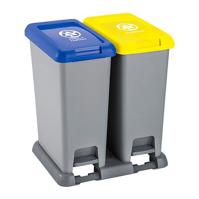 Basurero con Pedal 2 Entradas Rimax RX12170 20 lt Gris