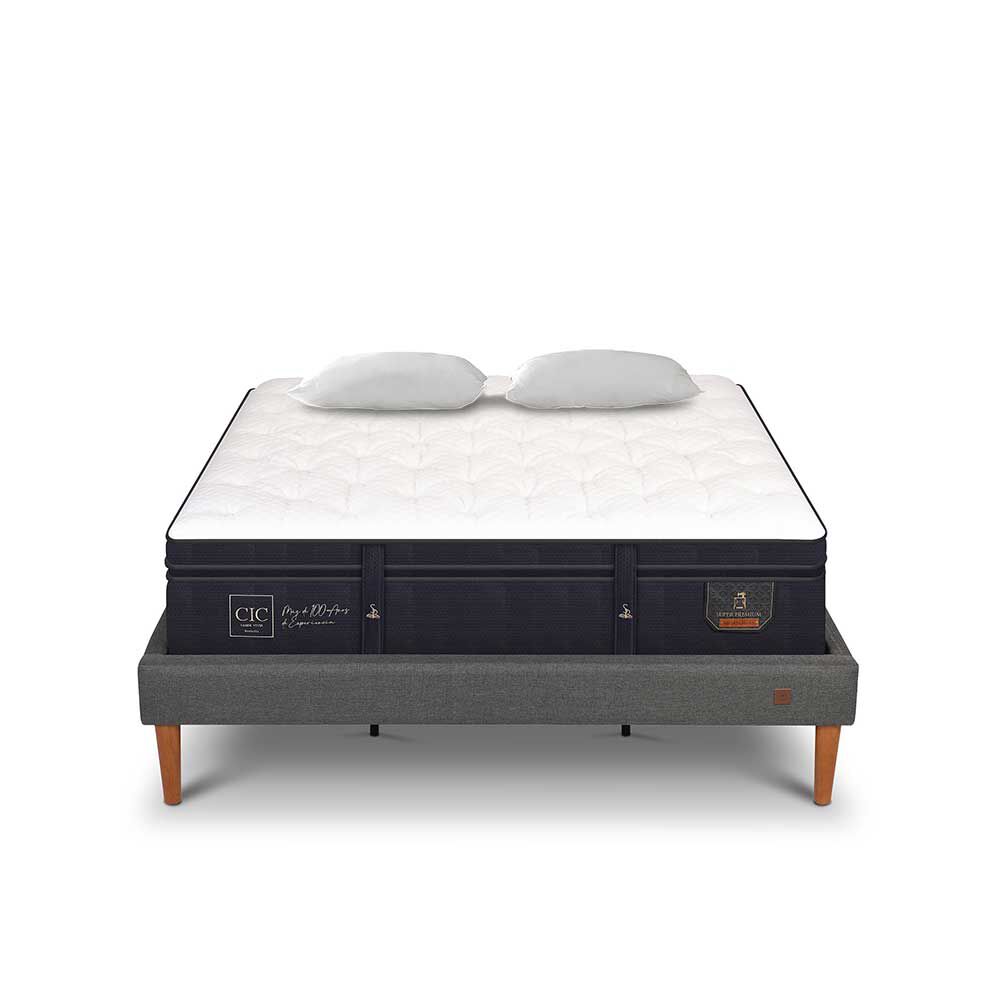 Cama Europea CIC King Súper Premium + Almohadas Viscoelásticas