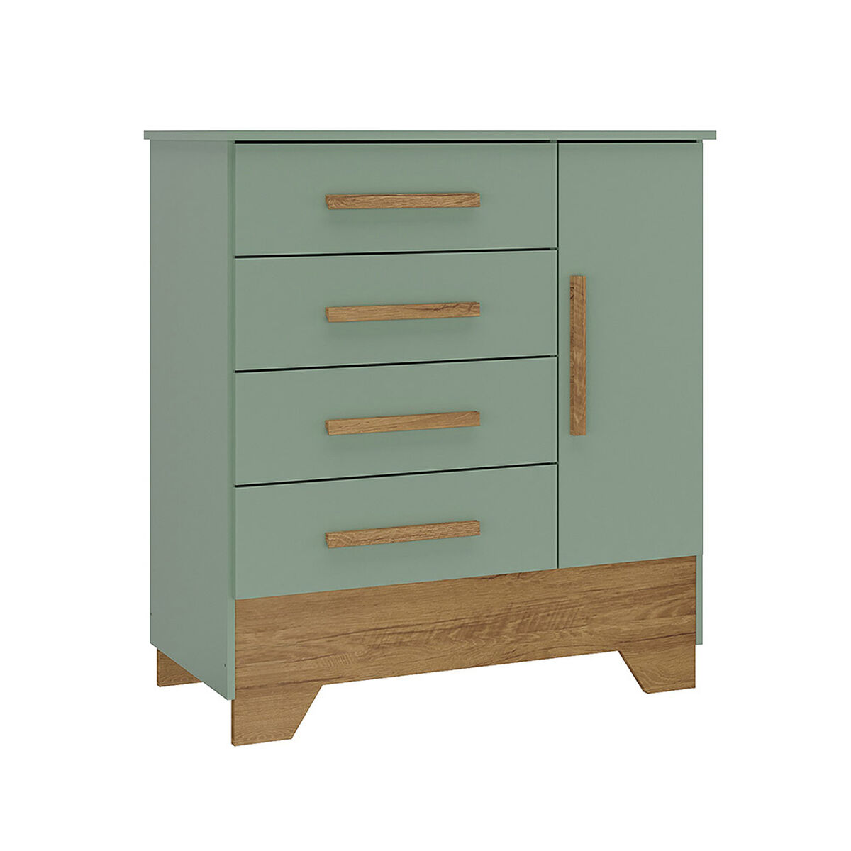 C&oacute;moda Di Poretti Design Catavento 4 Cajones 1 Puerta Verde Pastel