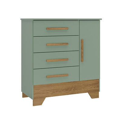 C&oacute;moda Di Poretti Design Catavento 4 Cajones 1 Puerta Verde Pastel