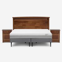 Cama Europea Rosen Base Dividida King Pratta + Respaldo + 2 Veladores Veneto