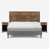 Cama Europea Rosen 2 Plazas Pratta + Respaldo + 2 Veladores Robin