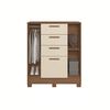 C&oacute;moda Altavision Pinhais 4 Cajones 2 Puertas Caf&eacute; Blanco
