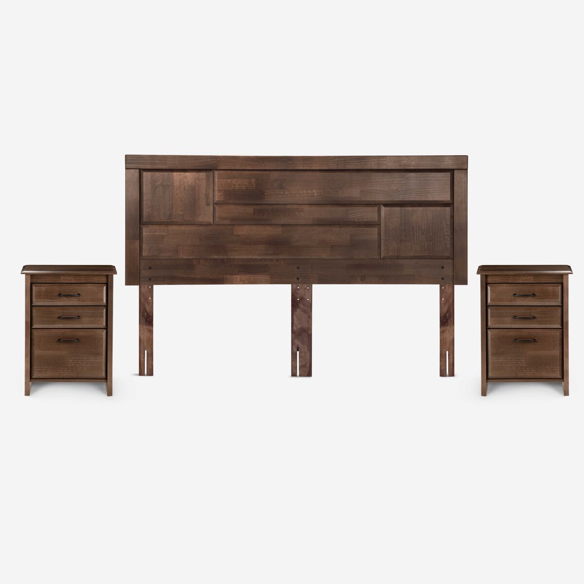 Cama Europea Rosen King Dolce + Respaldo + 2 Veladores
