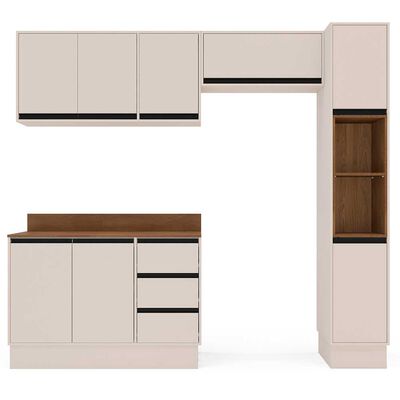 Imagen 1 del producto Kit Cocina Modular Premier Vekkahome 8 Puertas 3 Cajones Beige